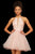 Sherri Hill - 53075 Short Illusion Inset Halter Lace Dress In Pink