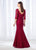 Cameron Blake - 118677 Quarter Sleeve Beaded Lace Trumpet Gown In Red