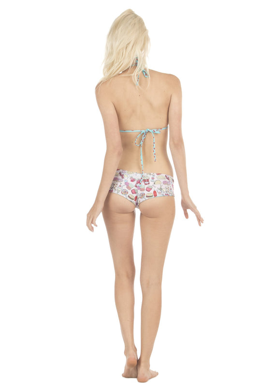 Classic Bow Bottom - Foodie Teal and Red Dot