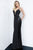 Jovani - 68012 Plunging V-Neck Fitted Mermaid Dress In Black