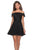La Femme - 28122 Off Shoulder Short Lace Dress In Black