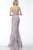 Jovani - 68058 Strapless Sweetheart Embellished Long Dress In Purple and Gray