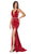 Cinderella Divine - C81188 Sleek Caged Back Trumpet Gown In Red