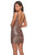 La Femme - 28218 Short Sequined Metallic Faux Wrap Dress In Gold