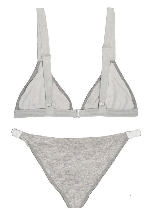 .NEW!  THE VIDA BIKINI TOP IN FRENCH TERRY GREY