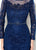 Cameron Blake - 219686 Lace Illusion Bateau Evening Gown In Blue