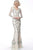 Jovani - 68720 Embellished V-Neck Trumpet Dress in Neutral and Multi-Color