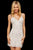 Sherri Hill - 53053 Bedazzled V-neck Short Sheath Dress In White