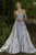 Janique W1376 Congregated A-line Open Overlay Gown in Silver