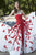 Janique W1376 Congregated A-line Open Overlay Gown in Red