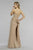 Janique W1674 - Splendid Strapless Assymetrical Peplum Mermaid Gown In Neutral