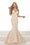 Janique W1680 Rhinestone Embellished Mermaid Long Evening Gown In Neutral