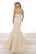 Janique W1680 Rhinestone Embellished Mermaid Long Evening Gown In Neutral