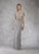 Janique - W1683 Embellished Illusion Bateau Fringe Sheath Gown In Silver