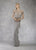 Janique - W1683 Embellished Illusion Bateau Fringe Sheath Gown In Silver