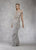 Janique - W1683 Embellished Illusion Bateau Fringe Sheath Gown In Silver