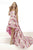 Janique W1688 - Lovely Strapless Hi-Lo Floral Dress In Pink and  Floral