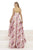 Janique W1688 - Lovely Strapless Hi-Lo Floral Dress In Pink and  Floral