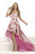 Janique W1688 - Lovely Strapless Hi-Lo Floral Dress In Pink and  Floral