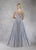 Janique - W2063 Embellished Plunging V-neck Gown with Overskirt In Blue