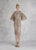 Janique - W2068 Quarter Tulip Sleeves Lace Appliqued Sheath Dress In Neutral