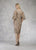 Janique - W2068 Quarter Tulip Sleeves Lace Appliqued Sheath Dress In Neutral