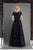 Janique - W2187 Floral Lace Bateau A-line Gown In Black and Blue
