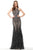 Jovani - 65998 Halter Neck Embellished Trumpet Dress In Gray and Black