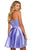 Sherri Hill - 52253 Sleeveless V-Neck Satin Short Dress In Purple