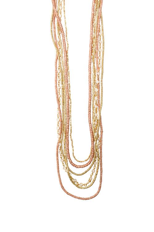 6 Layer Bohemian Crystal White Alabaster Necklace