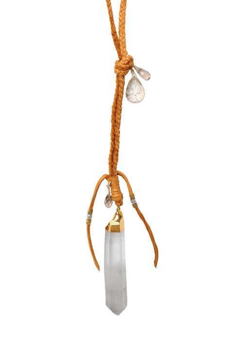 Arizona Leather Crystal Gemstone Necklace