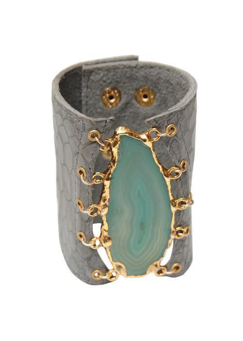 Heather Gardner - Malibu Agate Leather Cuff