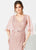 Ivonne D for Mon Cheri - 219D82 Embroidered Lace V-neck Chiffon Dress In Pink