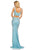 Sherri Hill - 52686 Two Piece Beaded Scoop Neck Fitted Dress In Blue