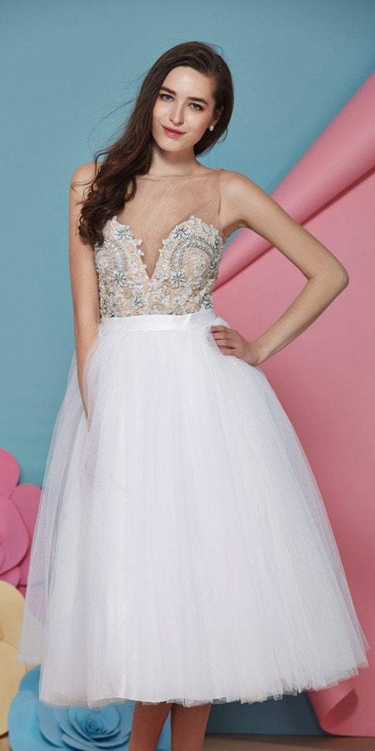 Angela and Alison - Pretty Illusion Tulle Short Cocktail Dress 771059