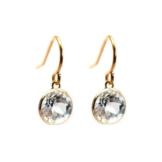 Rachael Ryen -  14k Gold White Topaz Drop Earrings