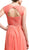 Cinderella Divine - 3832 Wide Strap keyhole Back Ruched Cocktail Dress In Orange