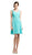 Cinderella Divine - 3832 Wide Strap keyhole Back Ruched Cocktail Dress In Green