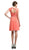 Cinderella Divine - 3832 Wide Strap keyhole Back Ruched Cocktail Dress In Orange