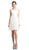 Cinderella Divine - 3832 Wide Strap keyhole Back Ruched Cocktail Dress In White