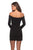 La Femme - 28182 Long Sleeve Off-shoulder Jersey Sheath Dress In Black