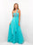 Blush - X057 One Shoulder Strap Evening Gown In Blue