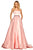 Sherri Hill - 52776 Two Piece Strapless Beaded Belt A Line Satin Dress In Pink