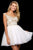 Sherri Hill - 53229 Beaded A-Line Short Dress In White and Gold