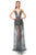 Jovani - 65259 Beaded Plunging V Neck Sheer Evening Dress In Gray