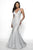 Blush by Alexia Designs - 11761 Shimmer Plunging V-neck Mermaid Gown