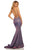 Sherri Hill - 52614 Sexy Lace Up Back Fitted Dress In Purple