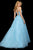 Sherri Hill - 53116 Floral Lace Appliqued Lace-up Back Ballgown In Blue