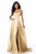 Sherri Hill - 51631 Sexy Lace-Up Back A-Line Long Evening Dress In Gold