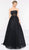 Colors Dress - 2027 Strapless Boning Pleated A-Line Evening Gown in Black